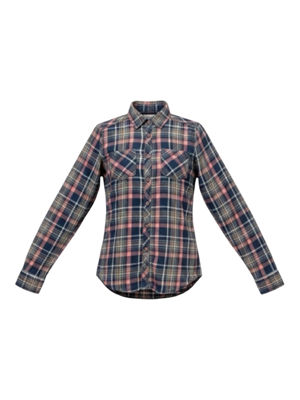 Girl Krazy Women’s Plaid Long Sleeve Button Down Raw Edge Shirt Size Small